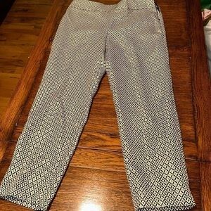 NWT Talbots retro look diamond pattern metallic pants size 10